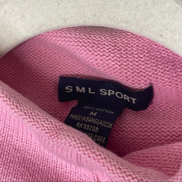 VTG 90s SML Sport Pink Mock Neck Sweater Vest - Picture 4 of 11